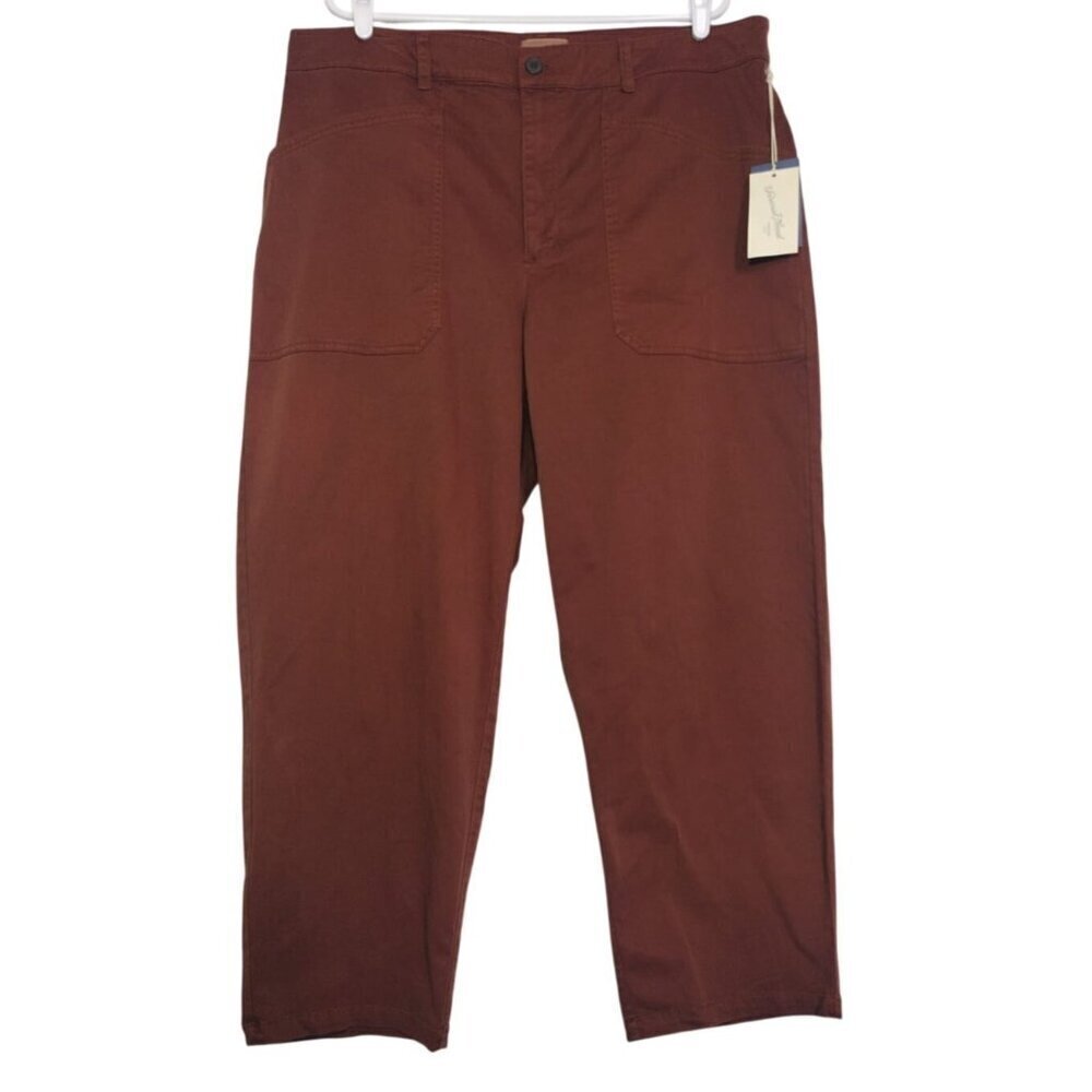 Universal Thread Womens Rust-Toned Wide-Leg Crop Pants Size 17 Cotton Blend. NWT